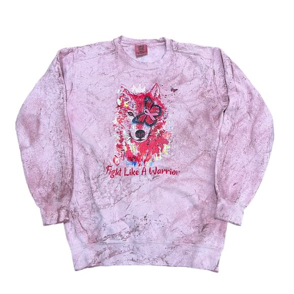 Comfort Colors Tops - Comfort Colors Fight Like A Warrior Breast Cancer Awareness Sweatshirt Small